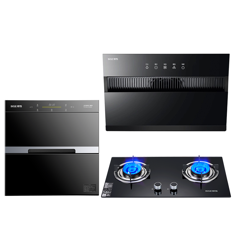 樱雪(INSE)抽油烟机灶具套装侧吸 19立方大吸力油烟机燃气灶 消毒柜 烟灶消套装1925+2020B+2122天然气