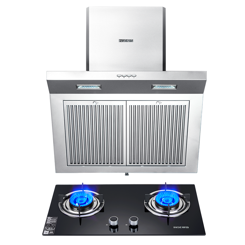 樱雪(INSE)烟灶套装 燃气灶4.2KW猛火力 侧吸式大吸力抽油烟机燃气灶套装 H1221W(Q)+Q2020B液化气