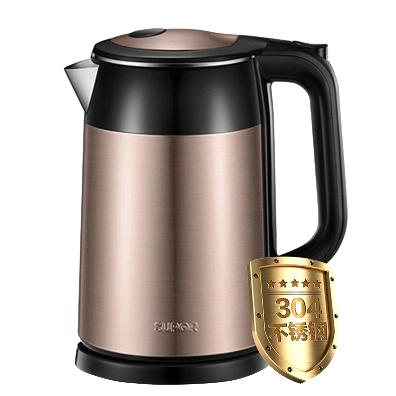 苏泊尔(SUPOR)电水壶家用电热水壶双层保温防烫烧水壶大容量 304食品级不锈钢SWF17S26A