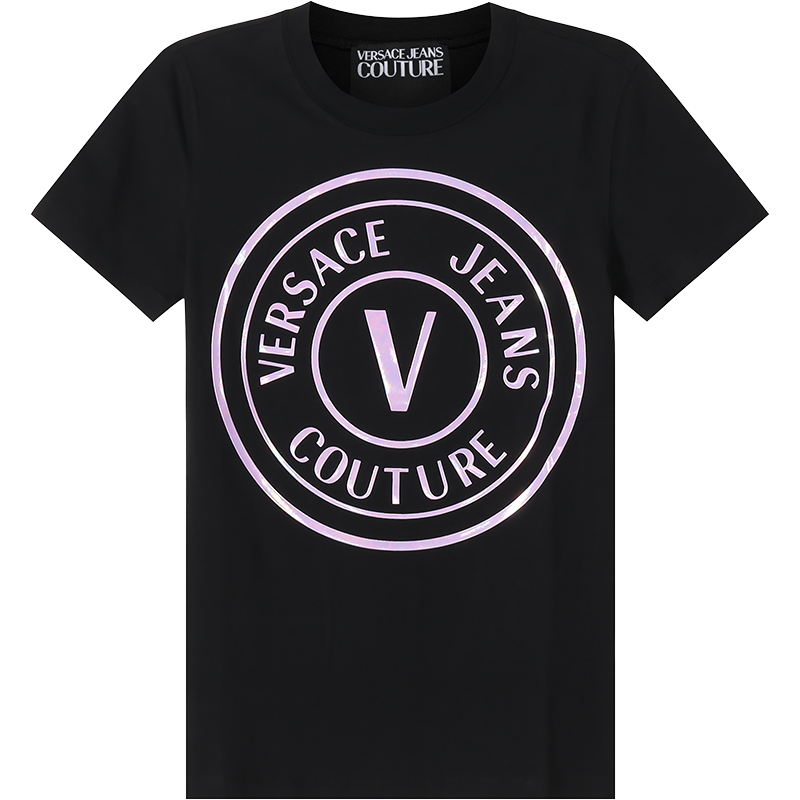 范思哲 VERSACE JEANS COUTURE 女士棉质圆领短袖T恤 72HAHP01 CJ06P