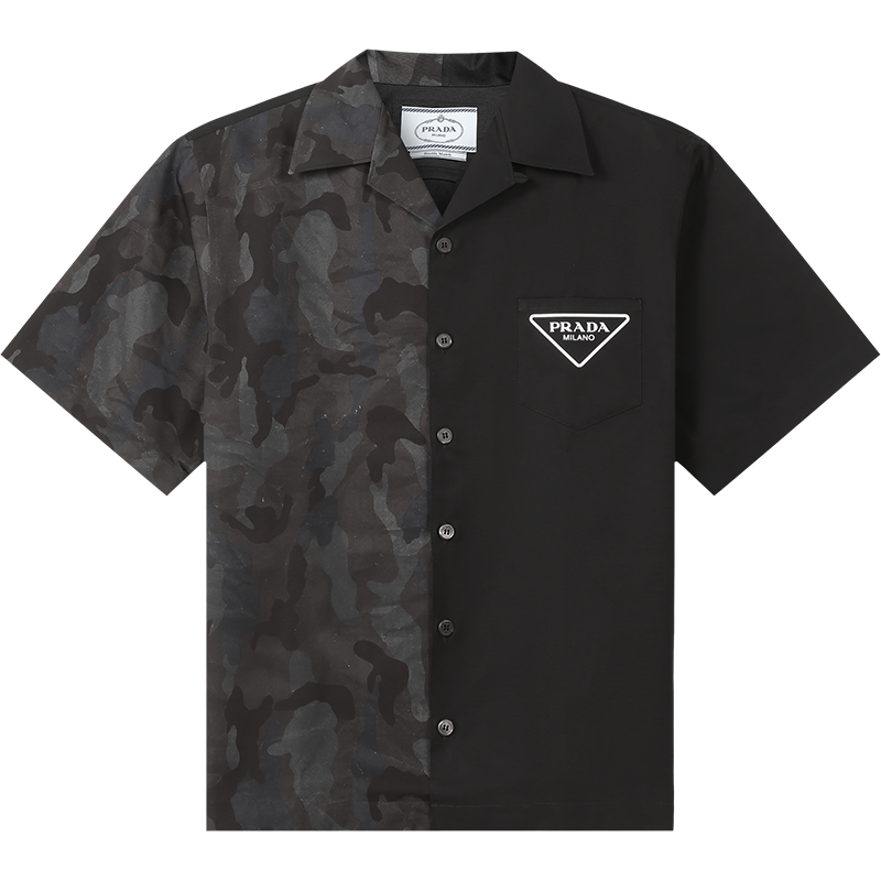 普拉达 PRADA 男士棉质Double Match短袖衬衫UCS406 1ZVI
