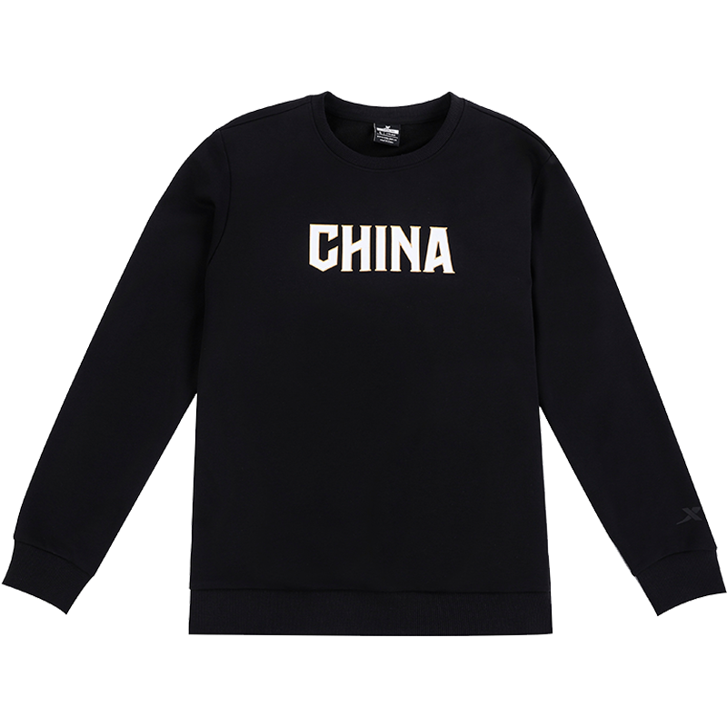 特步卫衣男中国印花圆领长袖2022秋季新款官方正品男装运动上衣运动卫衣