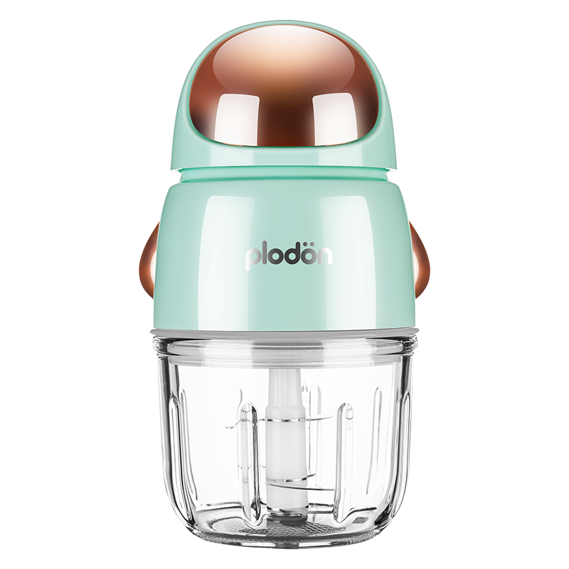 美国浦利顿(PLODON)辅食机婴儿辅食机宝宝迷你绞肉机果泥电动家用多功能料理机搅拌机切碎机神器便携HDD-809浅绿单