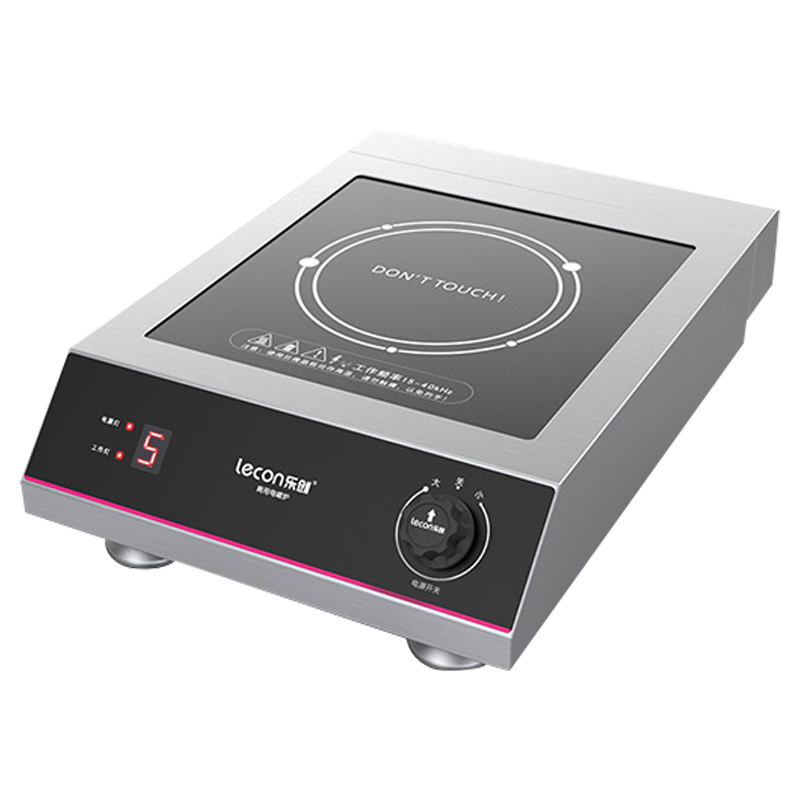乐创(Lecon)电磁炉大功率火锅商用饭店厨房爆炒平面电磁灶 3500w全钢升级款LC-SY3501 平面旋钮 送转接头