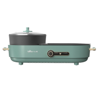 小熊(Bear)电烧烤炉 家用多功能料理锅电烤炉 烤涮两用电火锅双盘可拆卸烤肉锅 DKL-C15L1