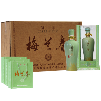 梅兰春 42度盐商 500ml整箱6瓶 芝麻香型白酒 纯粮酿造 礼赠宴请 中华