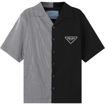 普拉达 prada 男士棉质宽松版休闲短袖衬衫ucs406 107q