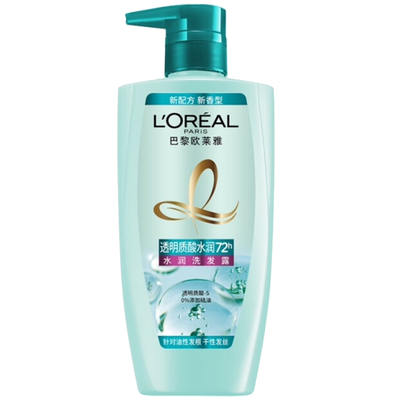 欧莱雅(LOREAL)透明质酸水润洗发露500ml(适合油性发质人群,水润洗发水)