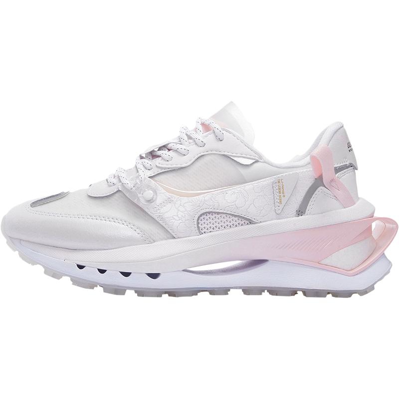 李宁休闲鞋女2022新款方圆PREMIUM樱花限定款轻量耐久低帮运动鞋