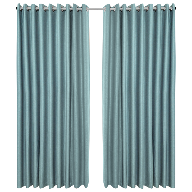 金蝉卧室窗帘免打孔安装飘窗伸缩杆一整套阳台全遮光简易遮阳短布