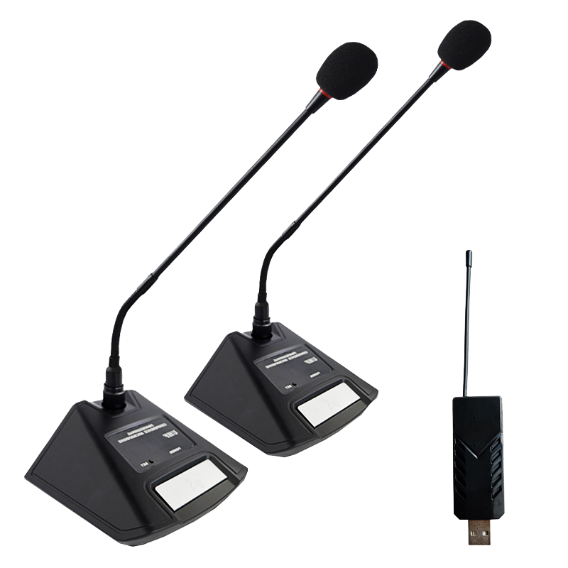 邦普讯无线麦克风/1拖2会议室话筒/电脑笔记本会议麦克风/USB免驱拾音器鹅颈麦克风 U-302/1拖2无线麦克风