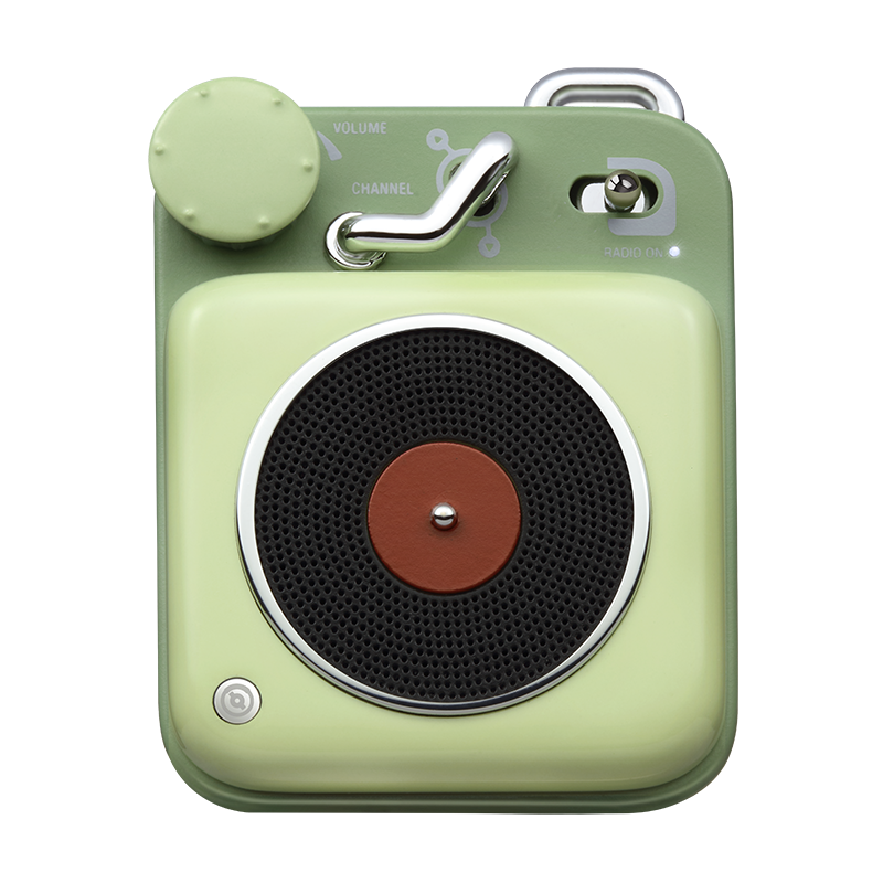 猫王音响 原子唱机B612小收音机蓝牙音箱mini迷你便携式无线复古桌面智能语音AI户外音乐播放器 原野绿