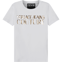范思哲 VERSACE JEANS COUTURE 女士棉质修身版圆领短袖T恤72HAHG01 CJ02G