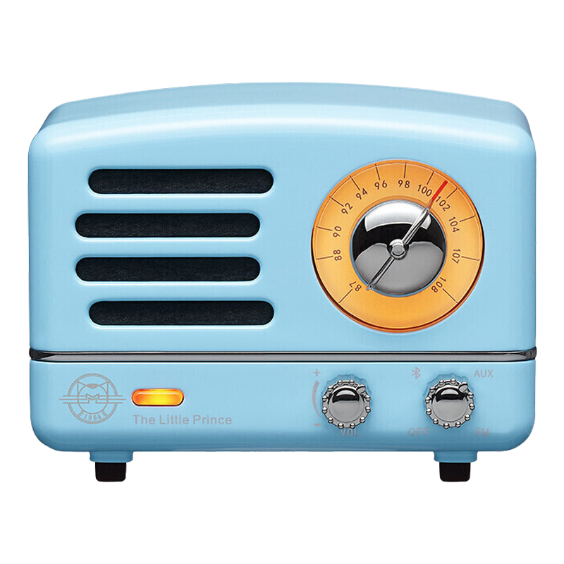 猫王音响 小王子OTR无线便携式蓝牙音箱可爱复古迷你小音响家用金属低音炮收音机七夕情人节礼物尼斯蓝