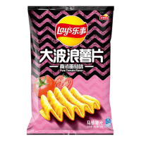 70g乐事大波浪薯片真浓番茄味*10包解压零食大波浪零食大礼包