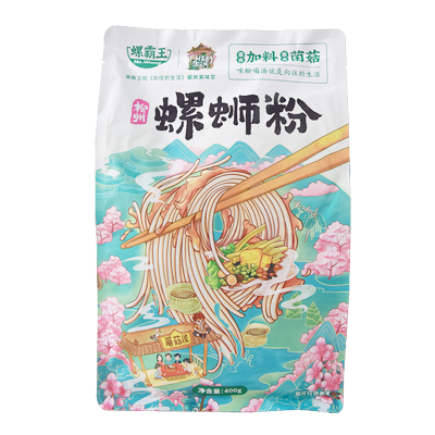 螺霸王 螺蛳粉加辣加臭版菌菇味400g*3袋装 柳州螺狮粉螺丝速食米粉