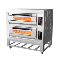 乐创Lecon 电烤箱商用二层四盘蛋糕披萨面包生蚝大容量烘焙电烤炉 二层四盘 微电脑控温 可选220V/380V