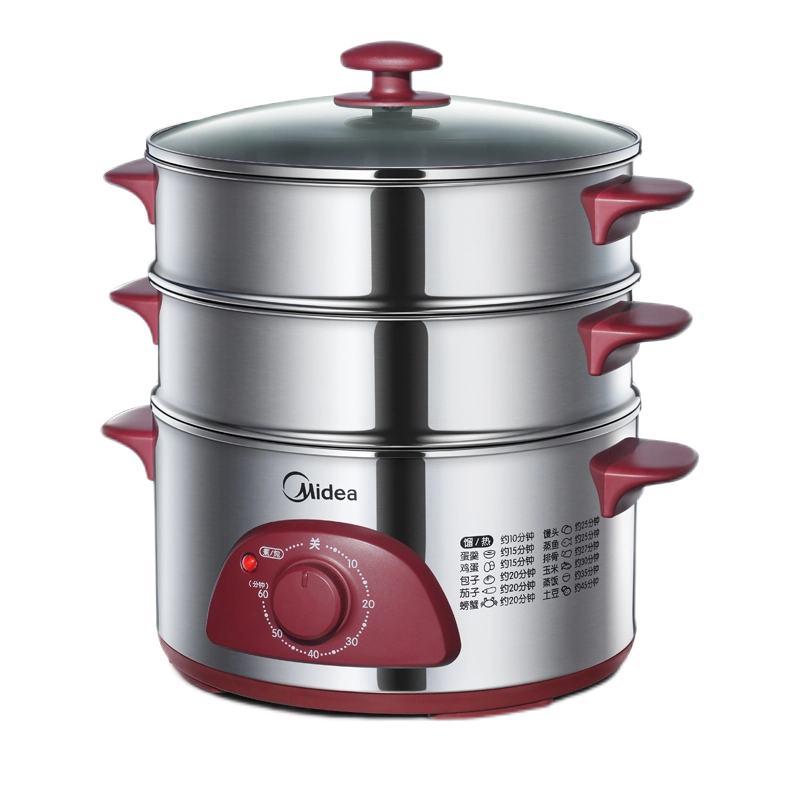 美的(Midea)电蒸锅多功能家用电火锅蒸汽锅10L三层大容量智能高温保护易洁可定时WSYH26A