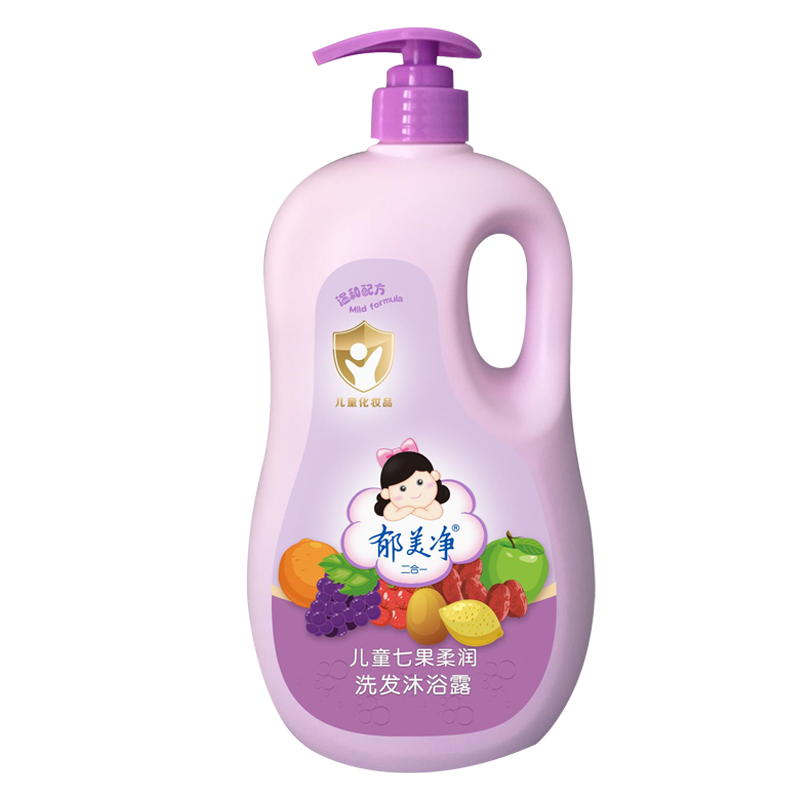 郁美净儿童洗发水沐浴露二合一 1L装 水果精华 大容量