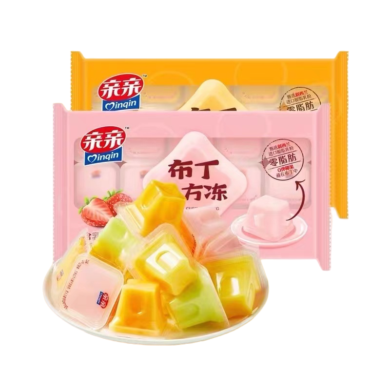 亲亲布丁小方冻猕猴桃味零食布丁椰果果冻休闲解馋网红小吃420g*2件