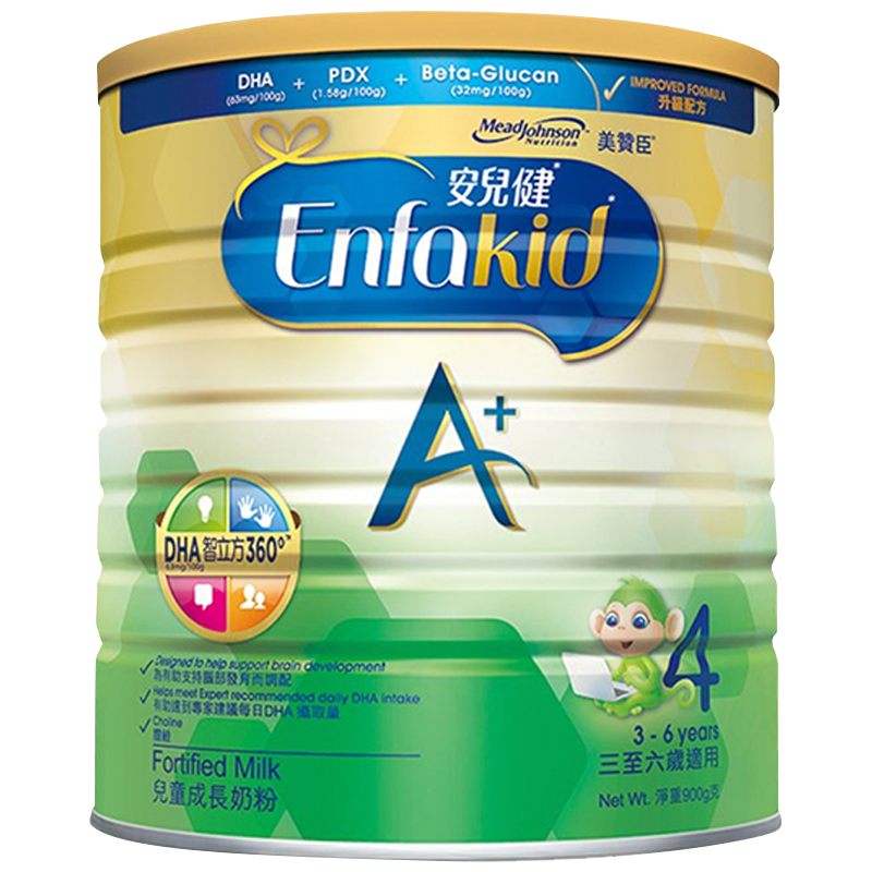 Mead Johnson 港版美赞臣 A+ 婴幼儿配方奶粉 4段(3岁-6岁)900g/罐 6罐装原装进口