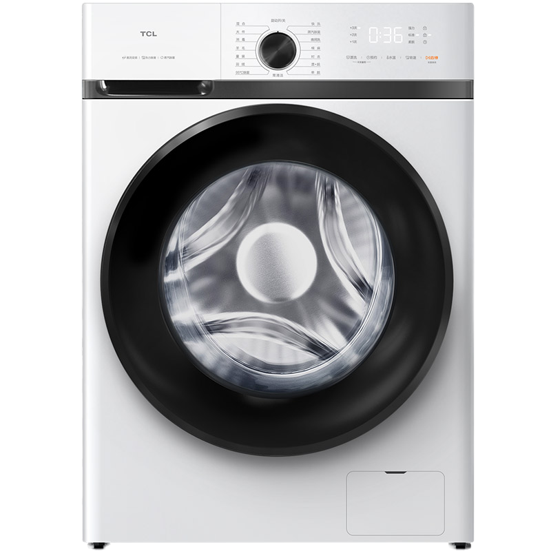 TCL 8公斤变频滚筒超薄除菌变频洗衣机 全自动洗衣机 蒸汽除菌 消毒预洗 夜间洗羽绒洗 家用滚筒G80L120-B