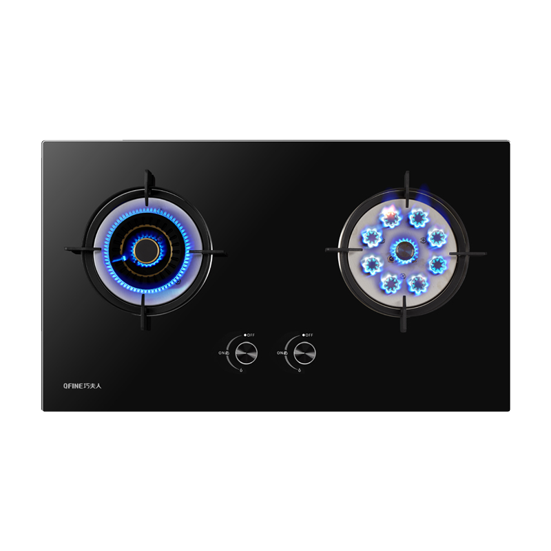 巧夫人(QFINE) 燃气灶具Q228B液化气 大火力 家用钢化玻璃面板 秒速点火 童锁熄火保护燃气灶