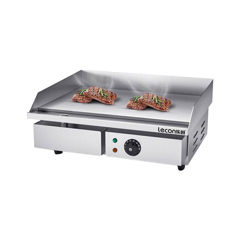 乐创lecon 手抓饼机器商用电扒炉鱿鱼炒饭煎牛排机铁板烧设备摆摊 EG-818 电热旋钮款[单温控+铁板]