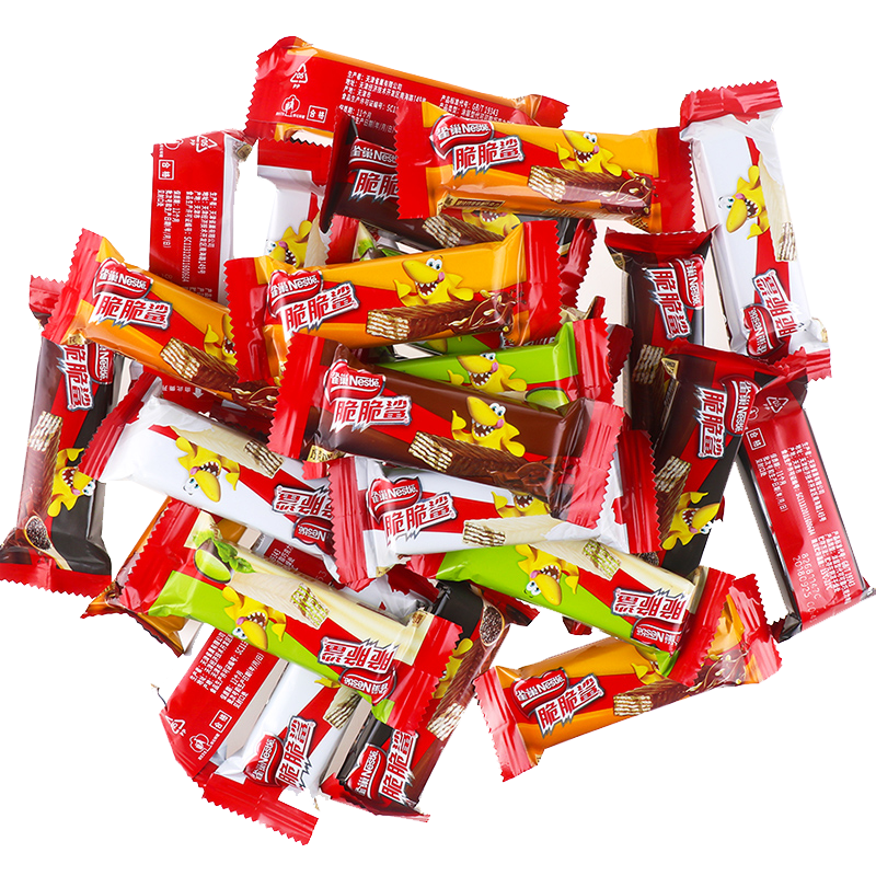 雀巢脆脆鲨散装320g巧克力威化香脆饼干零食