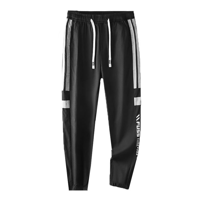 天丝休闲裤子男士春夏2022新款宽松束脚哈伦九分运动青少年工装裤BY991