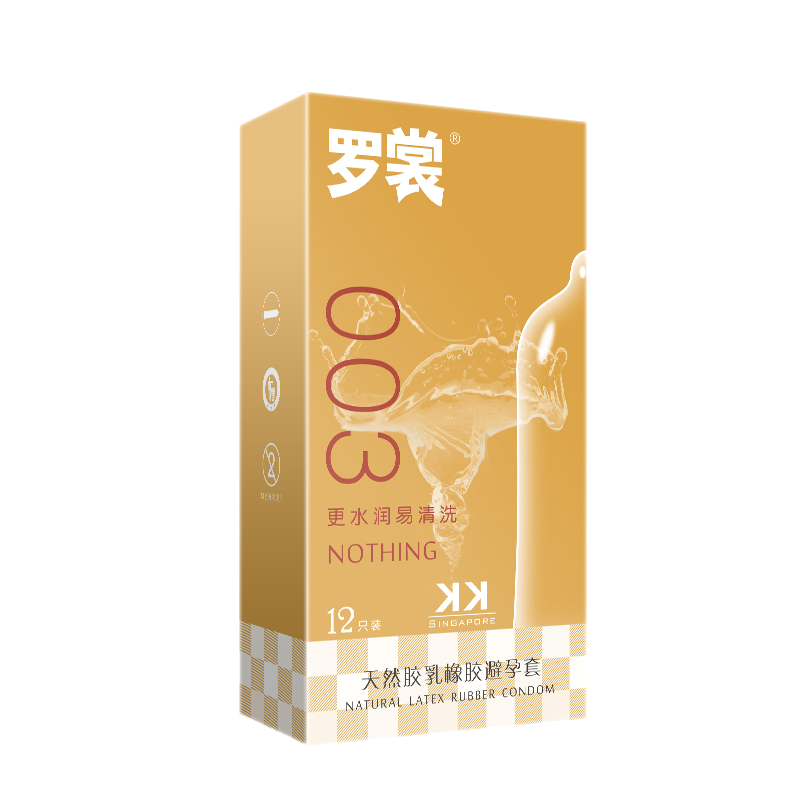 罗裳 避孕套 安全套 003玻尿酸润滑 超薄套套男用保险套 螺纹颗粒浮点 KKSingapore 共36只