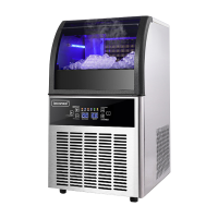 乐创(lecon)制冰机大型商用奶茶店设备 全自动小型冰块制作机方冰 80KG制冰机