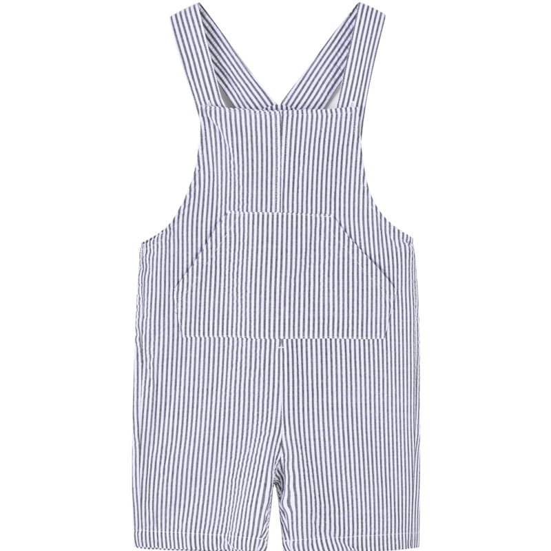 [8折价:19.2元]铅笔俱乐部童装男童短裤夏装新款小宝宝背带裤儿童竖条纹裤子