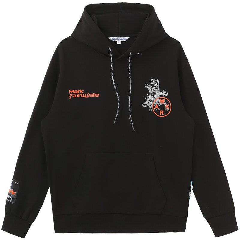 马克华菲连帽男士卫衣2022秋季新款创意时尚印花宽松长袖上衣男