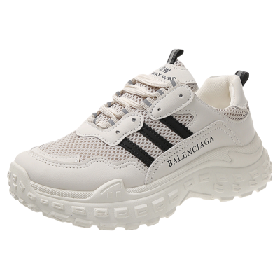 拉夏贝尔新款网面透气老爹鞋经典百搭款女休闲鞋