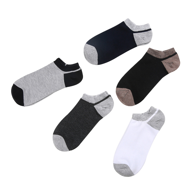 南极人男士袜子商务透气吸汗夏季中筒棉袜5双装