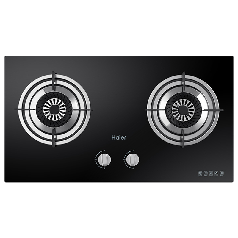 海尔燃气灶JZY-Q235-(12T)台嵌两用式4.2KW宽频大火力 智能熄火安防天然气灶具双灶(液化气/天燃气)