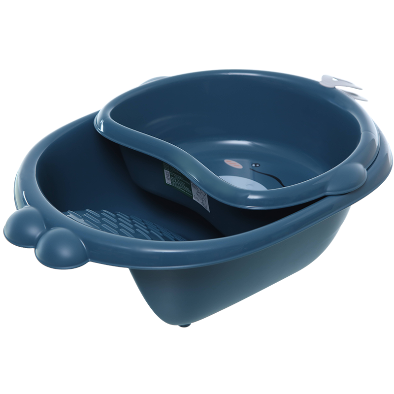 禧天龙儿童抗菌洗屁屁PP盆三件套女孩卡通小脸盆洗衣洗脚专用小盆