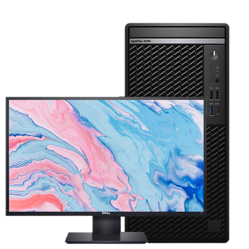 戴尔(Dell)Optiplex 5090MT 高性能 商用办公 台式机主机+23.8英寸屏(i5-11500 16G 1T+256G 2G独显 定制 三年保)