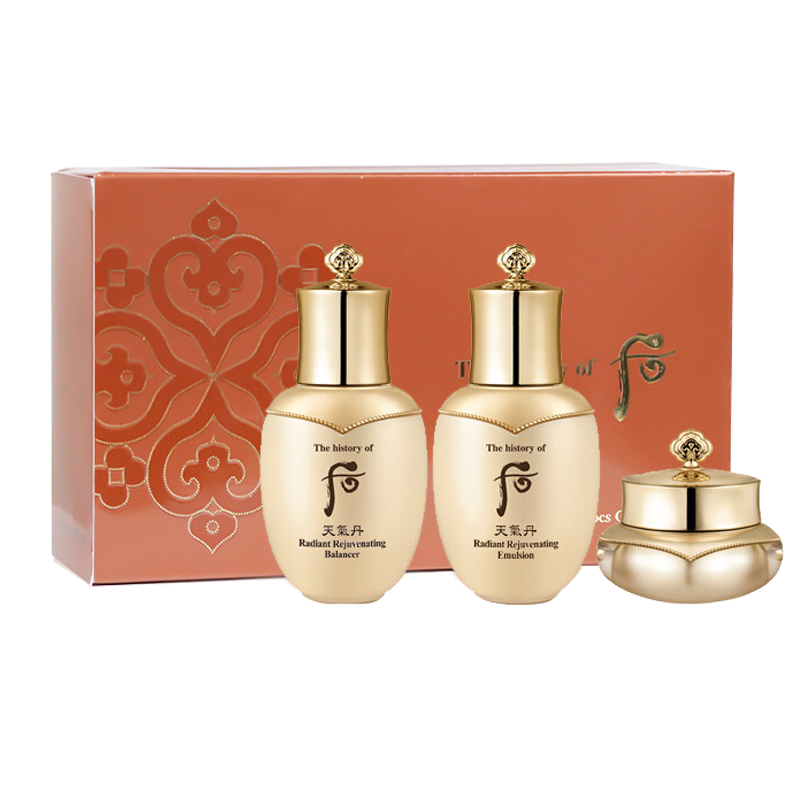 [特惠专享]Whoo/后天气丹花献光彩紧颜系列3件套60ml 滋养保湿水乳面霜