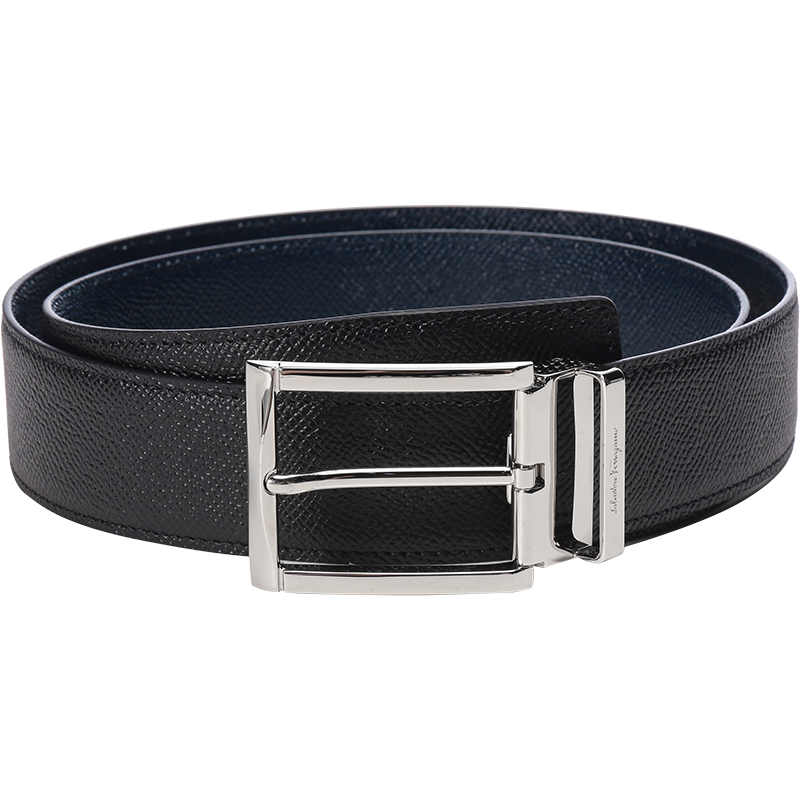 菲拉格慕 Salvatore Ferragamo 男士 牛皮革可裁剪针扣式双面皮带腰带679497 0686658