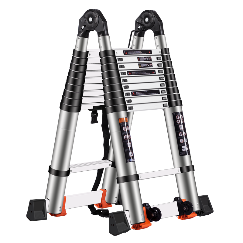 步步稳家用伸缩人字梯铝合金梯子多功能升降直梯竹节梯折叠铝梯