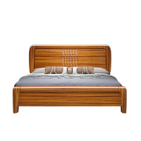 月影梳桐乌金木实木床现代简约婚床家用卧室床架1.8米储物双人床主卧家具