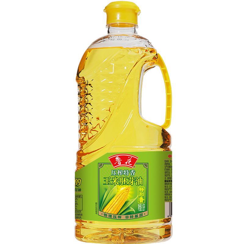 鲁花压榨特香玉米胚芽油1.6L 食用油 非转基因 物理压榨