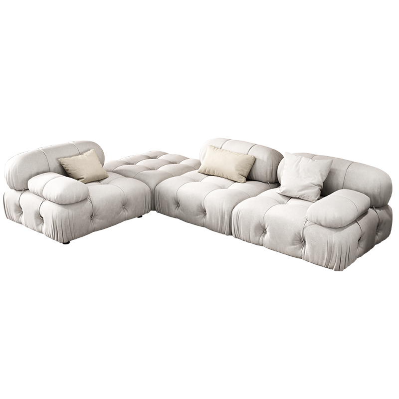 法依兰意式轻奢布艺沙发客厅组合绒布模块面包奶油风网红云朵沙发设计师