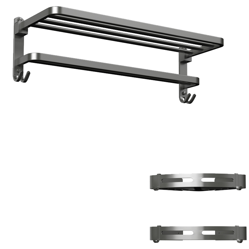 蓝藤卫浴枪灰太空铝挂件套装 枪灰色 LT-1600 轻奢六件套