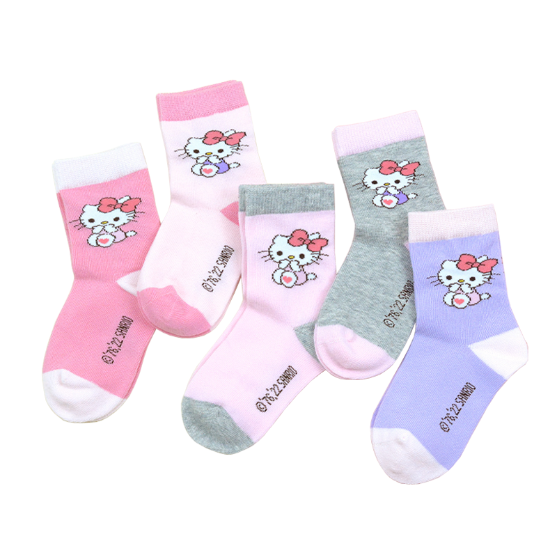 HelloKitty儿童袜子女童秋冬款棉袜中大童透气小孩学生袜宝宝中筒袜