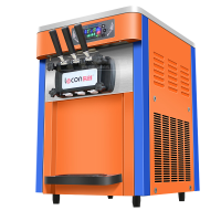 乐创电器旗舰店(lecon) 软冰淇淋机冰激凌机商用全自动甜筒雪糕机器圣代 甜品店设备 台式橙色款