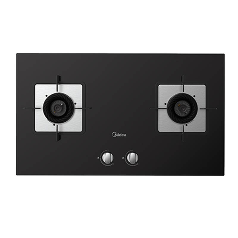 美的(Midea)台式嵌入式燃气灶双灶大火力灶具家用4.8kw猛火灶灶台双眼炉具煤气灶台嵌两用Q217B 液化气