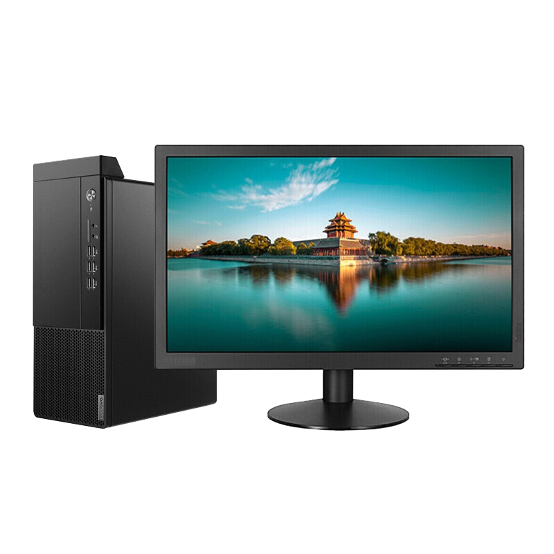 联想(lenovo)启天M445 11代i5商用办公 高性能 家用学习 台式机电脑 主机+27英寸屏 定制(i5-11500 8G 1T+256G 集显 无光驱)